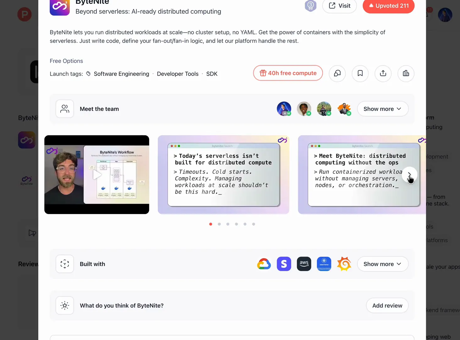 ByteNite: Product Hunt launch slides