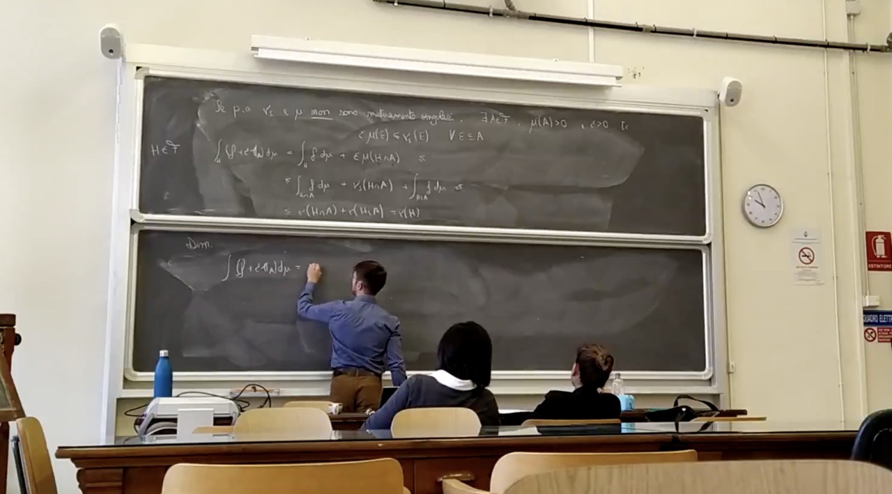 Fabio at the blackboard, University of Milan